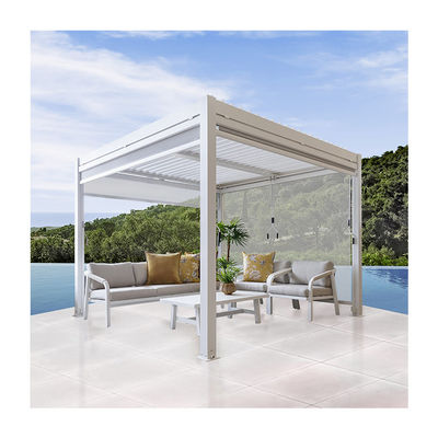 151kg Modern Outdoor Pergola with Bioclimatic Louver Roof and Screen from AJUNION