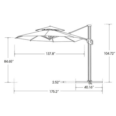 Modern Design AJUNION Commercial Outdoor Umbrella with Waterproof 2-Tier Sun Canopy