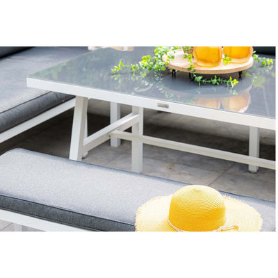 Aluminum Outdoor Dining Table Garden Furniture Set with Bench by AJUNION