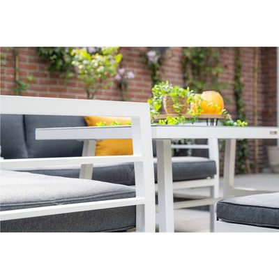Aluminum Outdoor Dining Table Garden Furniture Set with Bench by AJUNION