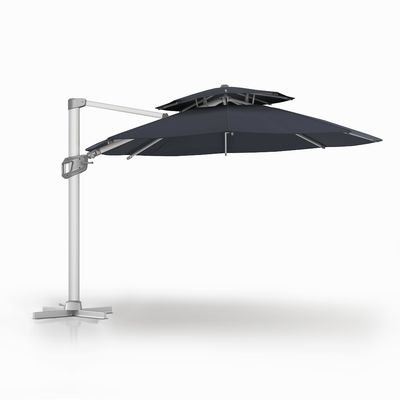 Modern Design AJUNION Commercial Outdoor Umbrella with Waterproof 2-Tier Sun Canopy