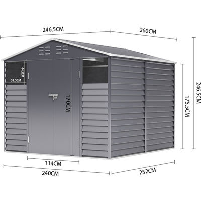 43kg AJUNION Metal Garden House Storage Building Shed Waterproof and Durable Solution