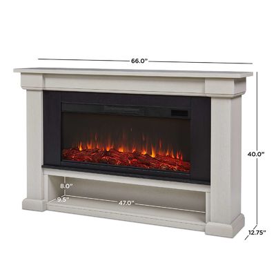 Electric Fireplace Cabinet with Firewood Storage and 100 BTU Heat Output Remote Control