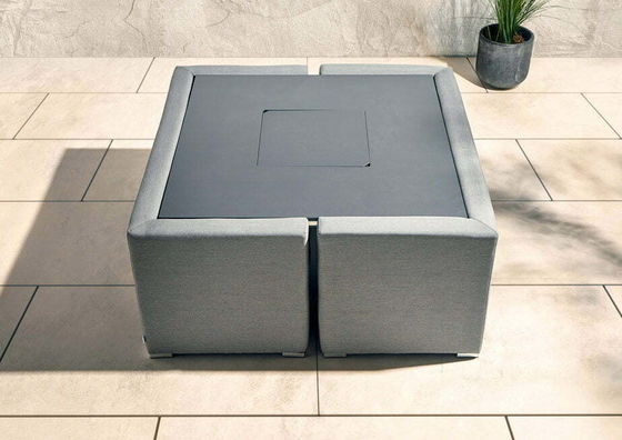 Modern Design Garden Furniture Sofa Set with Firepit Table Table Size W126 x D126 x H71cm