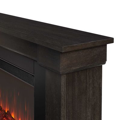 Electric Fireplace Cabinet with Firewood Storage and 100 BTU Heat Output Remote Control