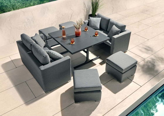 Modern Design Garden Furniture Sofa Set with Firepit Table Table Size W126 x D126 x H71cm
