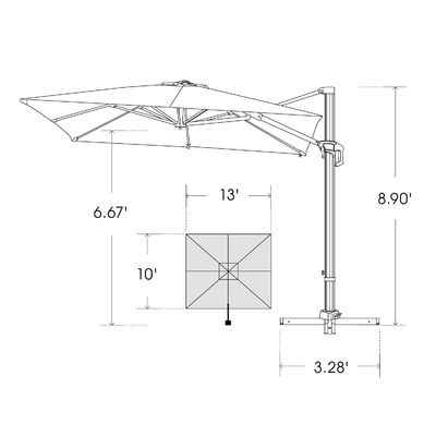 Modern Design Style 1-Tier Cantilever Umbrella for Garden Sun Shade and Protection