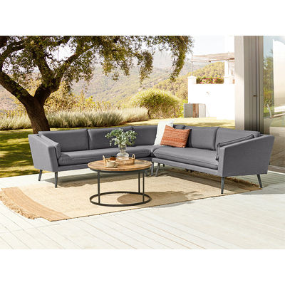 Modern Design Style Grey Cushion All Weather Fabric Sofa Set Furniture for Villa Garden