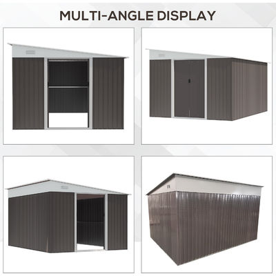 11x9ft Metal Outdoor Shed House Storage Garden Building Shed with Powder Coated Finish