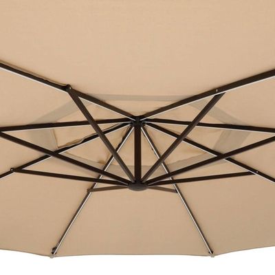 Outdoor Furniture AJUNION 11ft Waterproof Cantilever Umbrella with Solar Power LED