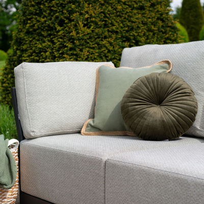 Villa Backyard L Shape Sectional Sofa with All Weather Fabric and Aluminum Frame by AJUNION