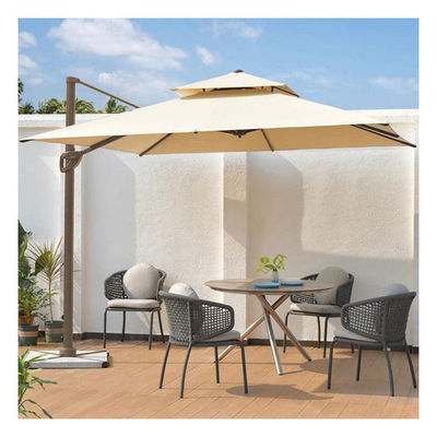 Double Top Patio Umbrella Garden Parasol Waterproof Canopy AJUNION W300xD300xH260cm