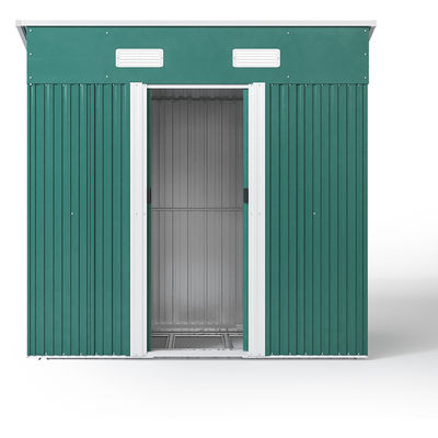Color Steel Plate Metal Garden Storage Shed 2 Air Vent for Tools Bike Galvanized Steel