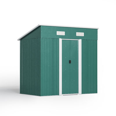 Color Steel Plate Metal Garden Storage Shed 2 Air Vent for Tools Bike Galvanized Steel