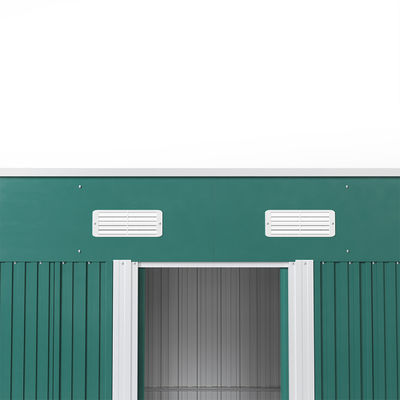 Color Steel Plate Metal Garden Storage Shed 2 Air Vent for Tools Bike Galvanized Steel