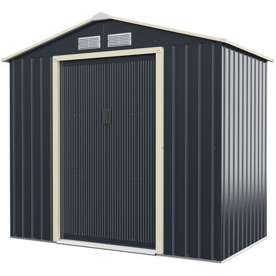 Large Size Metal Garden Building Shed with 4 Vents 43kg Powder Coated Frame by AJUNION