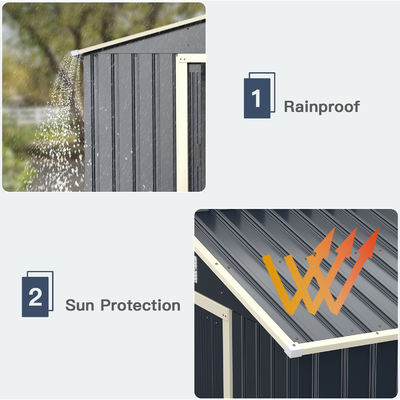 Large Size Metal Garden Building Shed with 4 Vents 43kg Powder Coated Frame by AJUNION