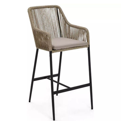 Modern Design AJUNION Metal 4 Seater Garden Bar Set Rattan Weave Outdoor Dining Set