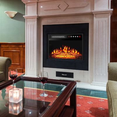 18 Inch Electric Fireplace Wall Mounted with Adjustable Thermostat and Remote Control