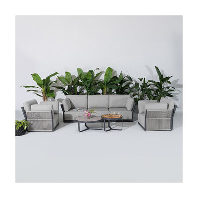 Commercial Villa Outdoor Sofa Set with Aluminum Frame and Coffee Table Dia80 x H33cm