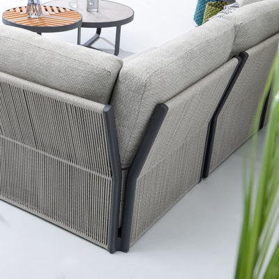 Commercial Villa Outdoor Sofa Set with Aluminum Frame and Coffee Table Dia80 x H33cm