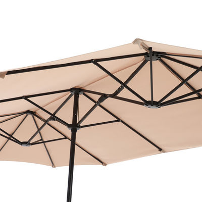 AJUNION 15ft Double Sided Waterproof Rectangle Parasol with Fade Resistant Canopy