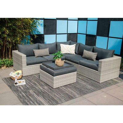 AJUNION Outdoor L Shape Rattan Corner Sofa Set Patio Furniture W155 x D85.5 x H65cm