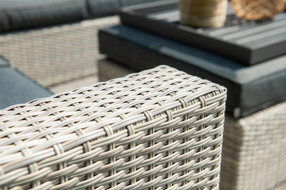AJUNION Outdoor L Shape Rattan Corner Sofa Set Patio Furniture W155 x D85.5 x H65cm
