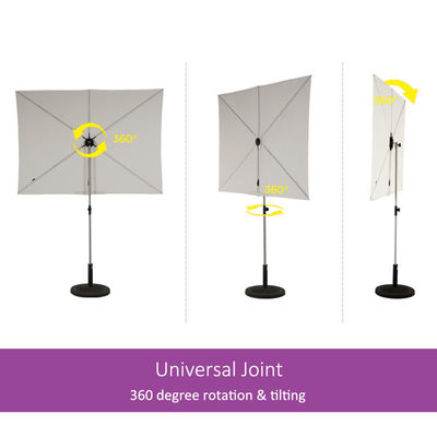 Modern Design Rectangle Balcony Sun Shade Umbrella with Waterproof Canopy by AJUNION