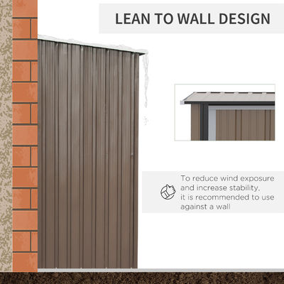 AJUNION 5x3FT Galvanised Steel Outdoor Shed for Sustainable Tools and Bike Storage
