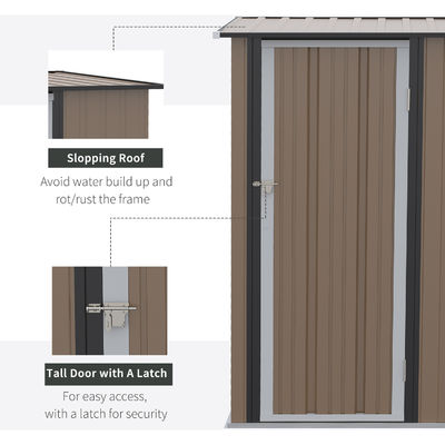 AJUNION 5x3FT Galvanised Steel Outdoor Shed for Sustainable Tools and Bike Storage
