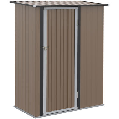 AJUNION 5x3FT Galvanised Steel Outdoor Shed for Sustainable Tools and Bike Storage