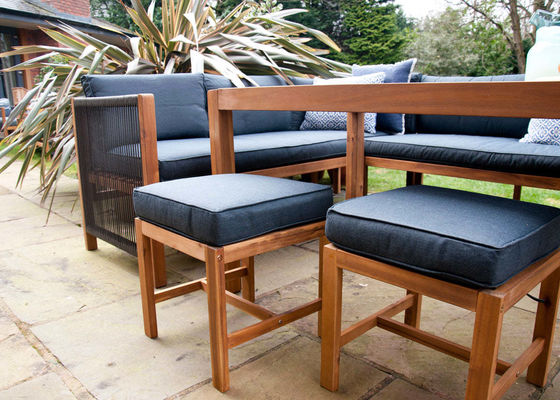 Outdoor Dining Set featuring Solid Wood Corner Sofa and 3 Seater Bench for Relaxing Meals