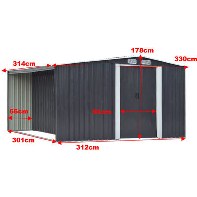 Rodent Proof AJUNION Outdoor Garden House with Firewood Storage W329xD313xH178cm