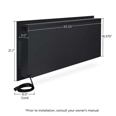 Modern Wall Mounted Electric Fireplace Insert with 6 Flame Colors and 3d Water Vapor