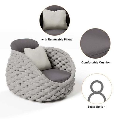 Outdoor Balcony Villa Commercial Rope Garden Set with Modern Design Style Sofa Lounge