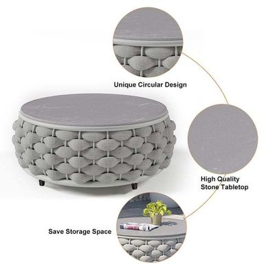 Outdoor Balcony Villa Commercial Rope Garden Set with Modern Design Style Sofa Lounge