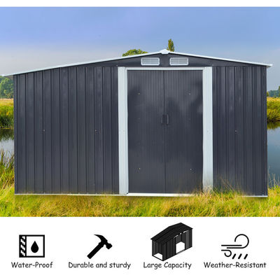 Rodent Proof AJUNION Outdoor Garden House with Firewood Storage W329xD313xH178cm
