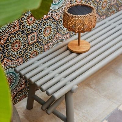 Minimalist Outdoor Dining Set AJUNION Luxury Aluminum Furniture for Garden or Cottage