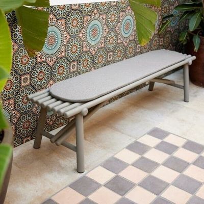 Minimalist Outdoor Dining Set AJUNION Luxury Aluminum Furniture for Garden or Cottage