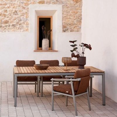Minimalist Outdoor Dining Set AJUNION Luxury Aluminum Furniture for Garden or Cottage