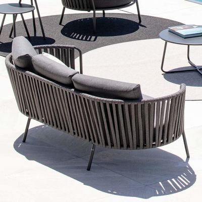 Villa Outdoor Sofa Set with Steel Frame and Handcrafted Rope AJUNION Luxury Garden Set