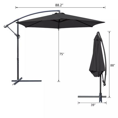 Patio Umbrella 10FT Steel Frame Waterproof Sun Shade Parasol for Outdoor Hanging Offset