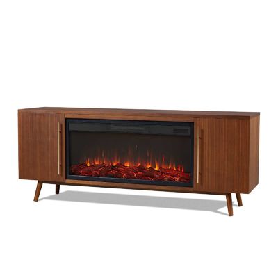 Electric Fireplace TV Stand with Adjustable Thermostat and NO App-Controlled by AJUNION