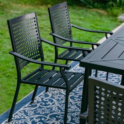 Stylish and Functional AJUNION Garden Set with L64 x W39 x H29 Inch Dining Table Size