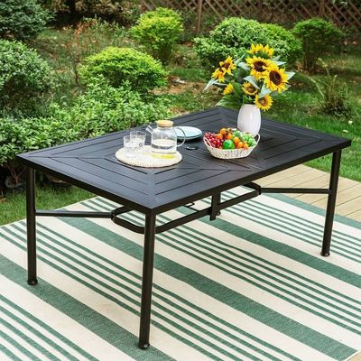 Stylish and Functional AJUNION Garden Set with L64 x W39 x H29 Inch Dining Table Size