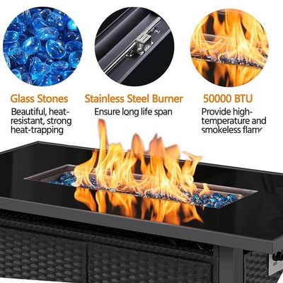 Customer Size Modern Outdoor Patio Portable Fireplace Table Top Gas Smokeless Fire Pit