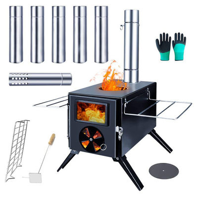 Portable Folding Black Wood Burning Fire Pits Perfect for Outdoor Camping and Picnic