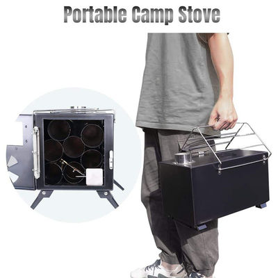 Portable Folding Black Wood Burning Fire Pits Perfect for Outdoor Camping and Picnic
