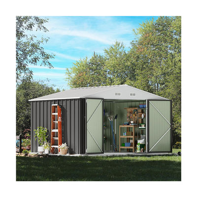 Outdoor Storage Tools Shed Large Size 8x10FT Metal House with 66.5&quot; Height Steel Doors